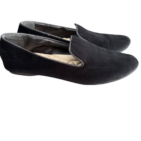 BIRDIES The Starling Black Velvet Loafers Women's 11 Flat Slip On Shoes - Picture 1 of 10